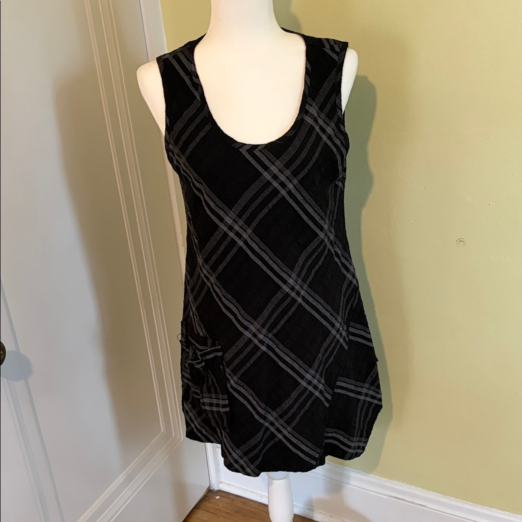 Soft Surroundings Black And Gray Checkered Tunic